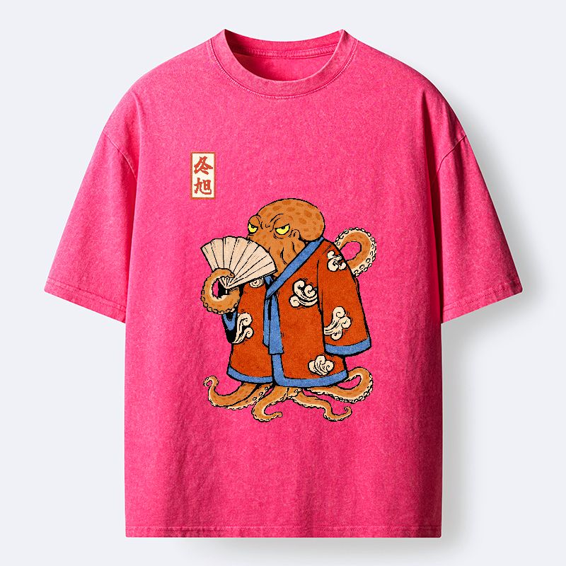 Kyoto-Lion The Octopus Duelist Washed T-Shirt