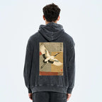 Kyoto-Lion Crane Spirit Washed Zip Hoodie