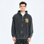 Kyoto-Lion Crane Spirit Washed Zip Hoodie