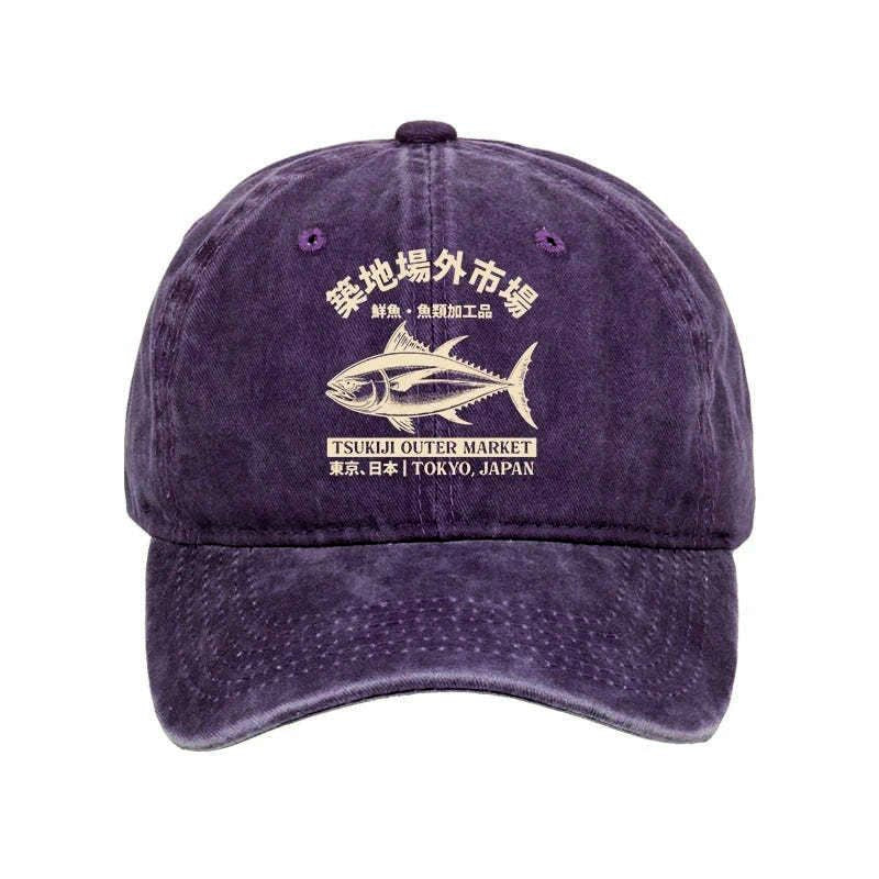 Kyoto-Lion Japan Tsukiji Fish Market Washed Cap