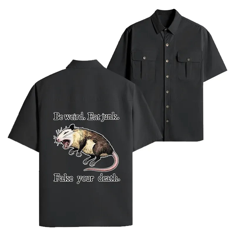 Kyoto-Lion Possum Playing Dead Work Shirt