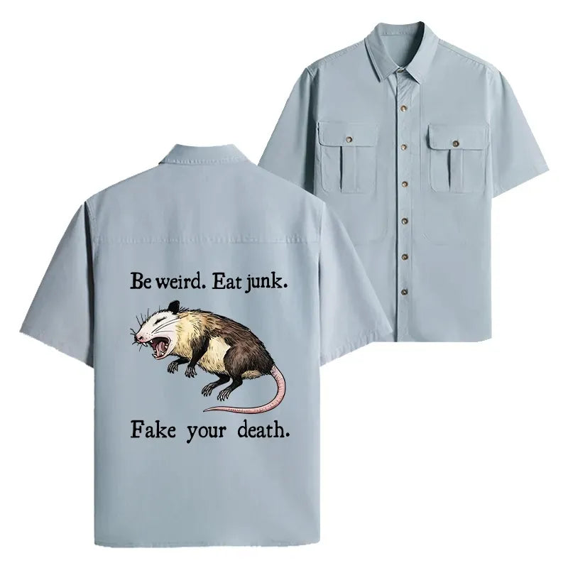 Kyoto-Lion Possum Playing Dead Work Shirt