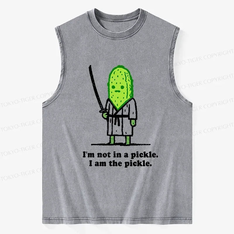 Funny Samurai Washed Tank Top
