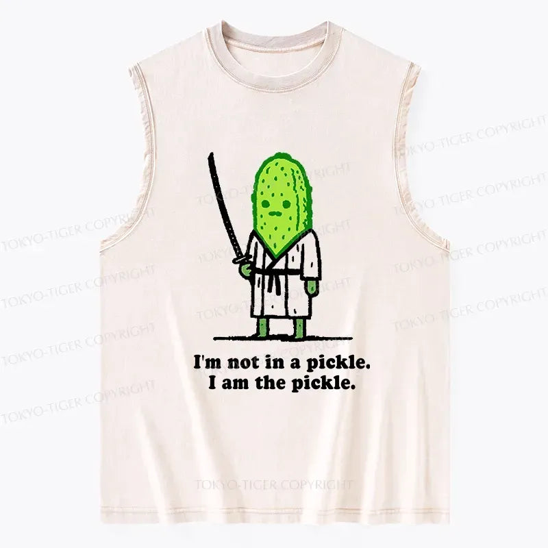 Kyoto-Lion Funny Cucumber Samurai Washed Tank