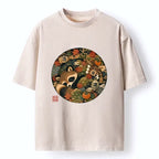 Sleepy Raccoon Washed T-Shirt for Daily Wear