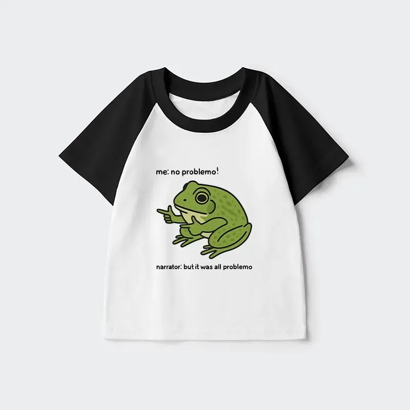 Kyoto-Lion Stupid Frog Meme Kids Raglan T-shirt