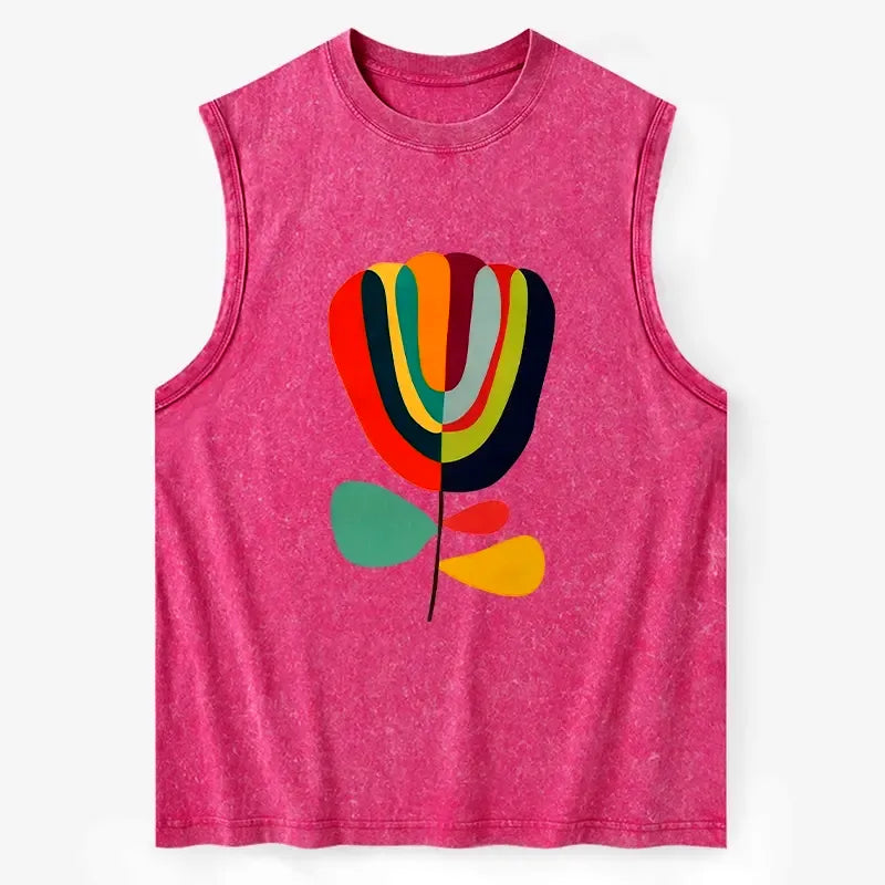 Colorful Flower Minimalist Washed Tank