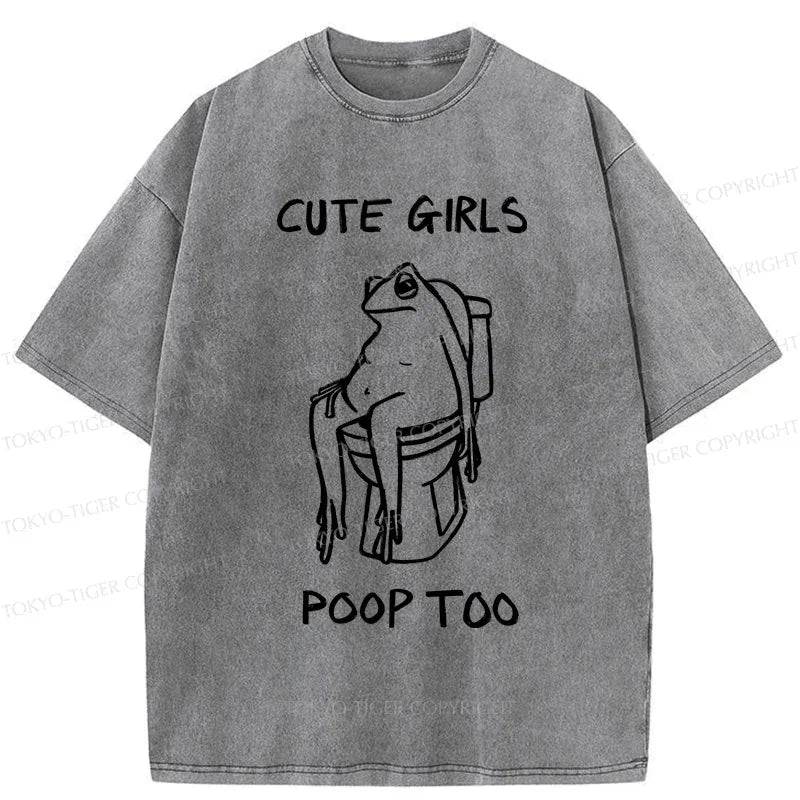 Kyoto-Lion Pooping Frog Washed T-Shirt