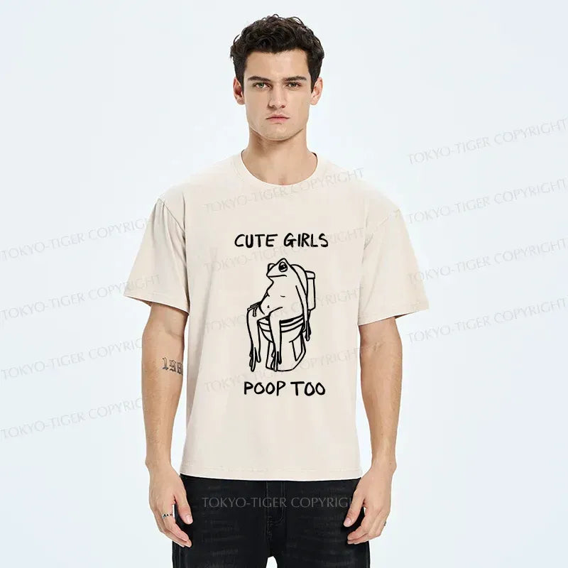 Kyoto-Lion Pooping Frog Washed T-Shirt