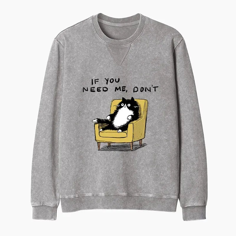 Kyoto-Lion Unavailable Cat Washed Terry Sweatshirt