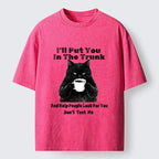 Japanese Black Cat Washed T-Shirt