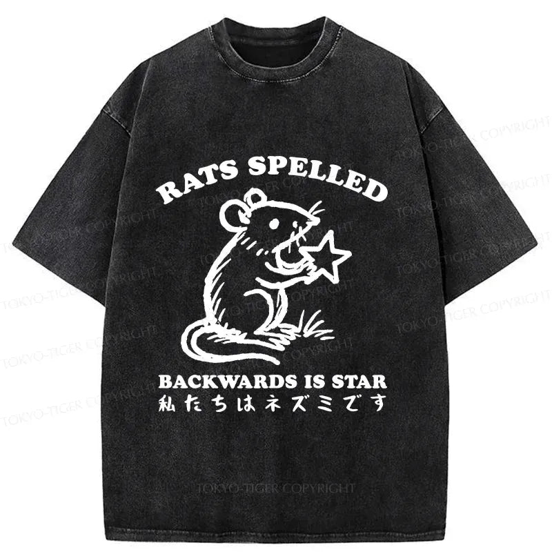 Kyoto-Lion Funny Rats Washed T-Shirt