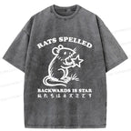 Kyoto-Lion Funny Rats Washed T-Shirt