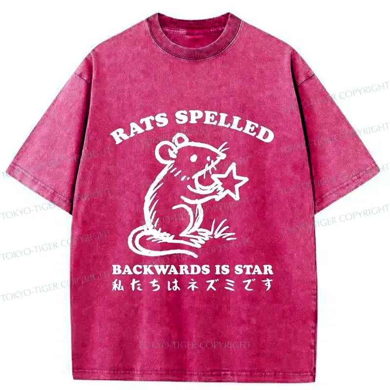 Kyoto-Lion Funny Rats Washed T-Shirt