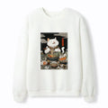 Kyoto-Lion The Ramen-Loving Cat Waffle Sweatshirt
