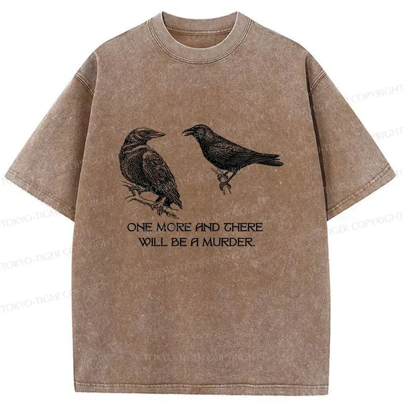 Kyoto-Lion Two Crows Not Posing Washed T-Shirt