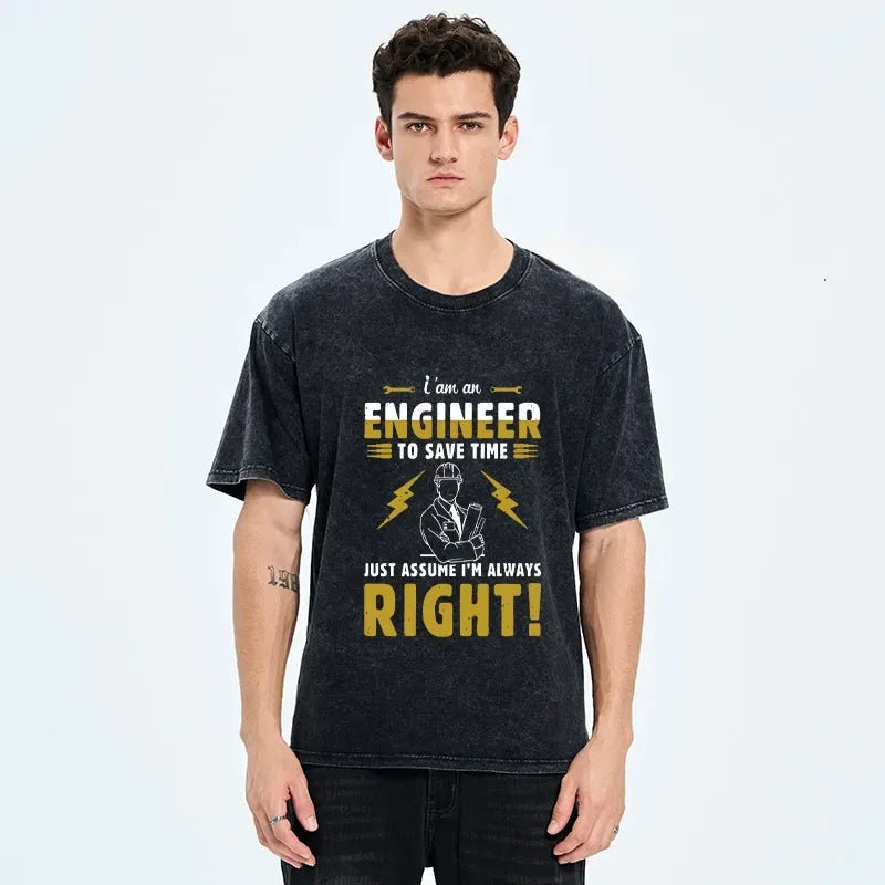 Japanese Vintage Washed T-Shirt for Daily Wear