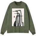 Vintage Japanese Ukiyo-e Crane Tee for Daily Wear