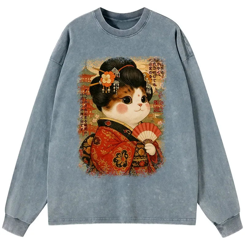 Ukiyoe Cat T-Shirt Gift Idea for Her