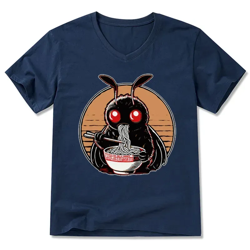 Kyoto-Lion Mothman Eats Japanese Ramen V-Neck Classic T-Shirt