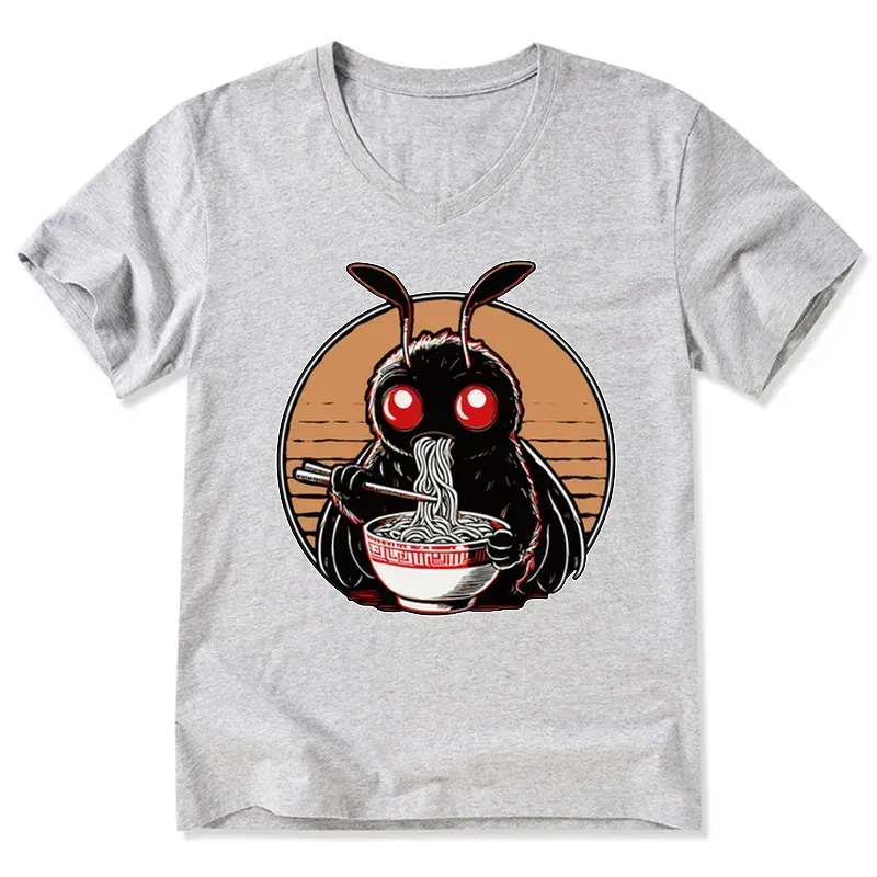 Kyoto-Lion Mothman Eats Japanese Ramen V-Neck Classic T-Shirt