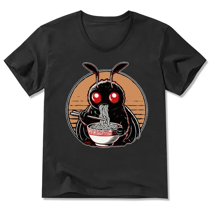 Kyoto-Lion Mothman Eats Japanese Ramen V-Neck Classic T-Shirt