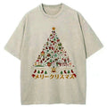 washed unisex tee with japanese icons
