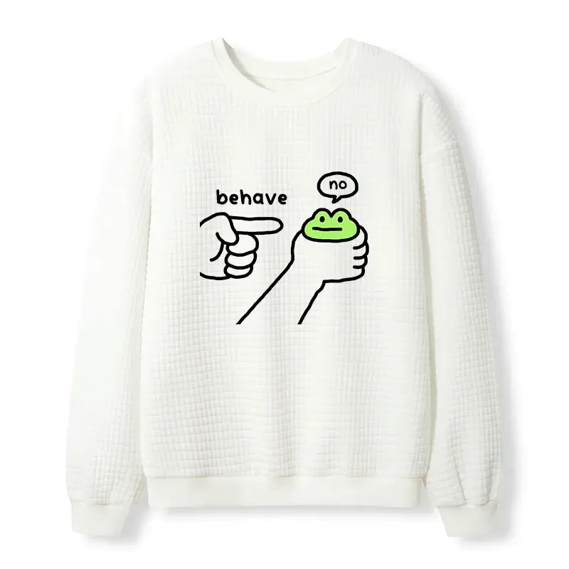 Kyoto-Lion Dishonest Frog Waffle Sweatshirt