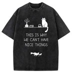 Trendy Japanese Cat T-Shirt for Streetwear