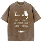 Kyoto-Lion Because Of The Existence Of Cats Washed T-Shirt