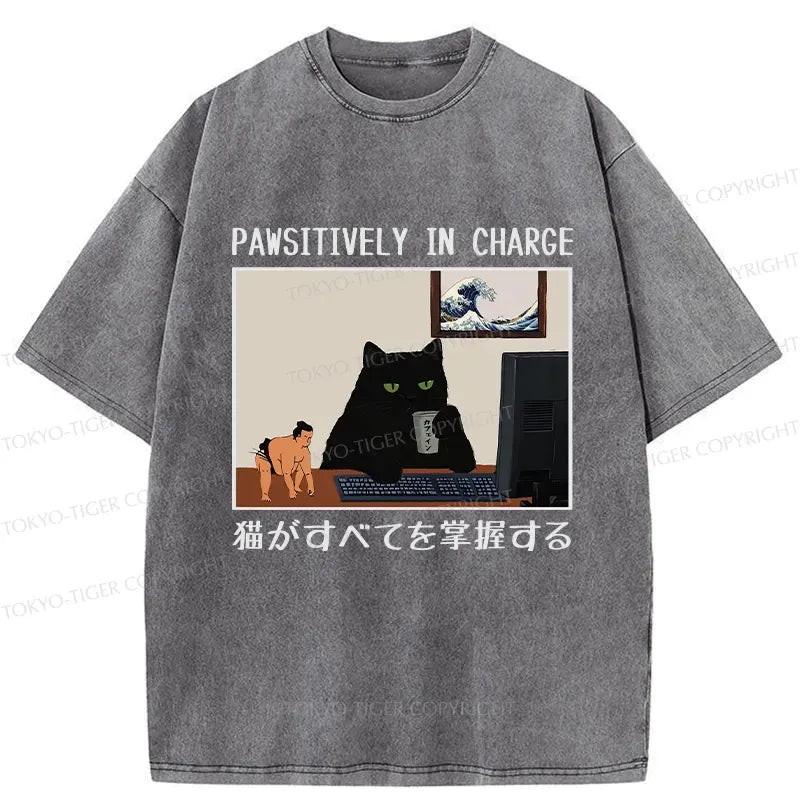Kyoto-Lion Pawsitively In Charge Washed T-Shirt