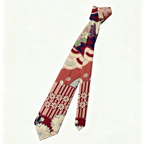 Japanese Vintage Floral Necktie for Men