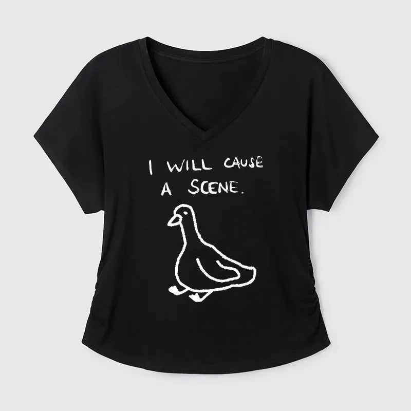 Kyoto-Lion Stupid Goose Funny Japan Retro Modal Dolman Sleeve T-Shirt