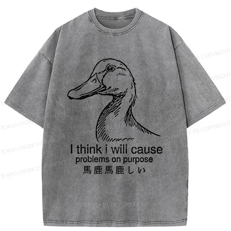 Japanese vintage wash t-shirt for daily wear