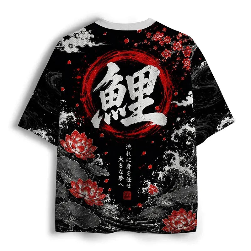 Kyoto-Lion Koi Leap Out Of The Water Mesh Jersey