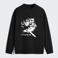 Kyoto-Lion Retro Cat Smoking Classic Long Sleeve T-Shirt