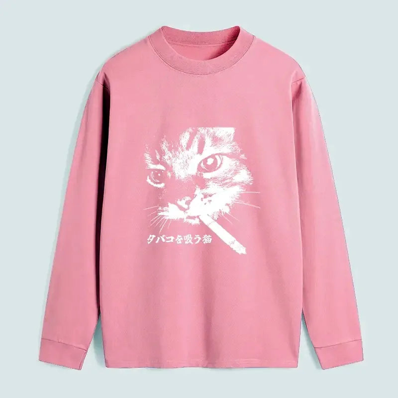 Japanese Vintage Cat Tee for Gift Idea