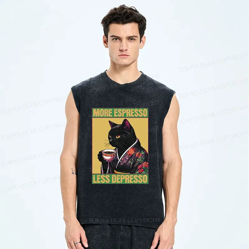 Kyoto-Lion Up Caffeine Down Depression Washed Tank