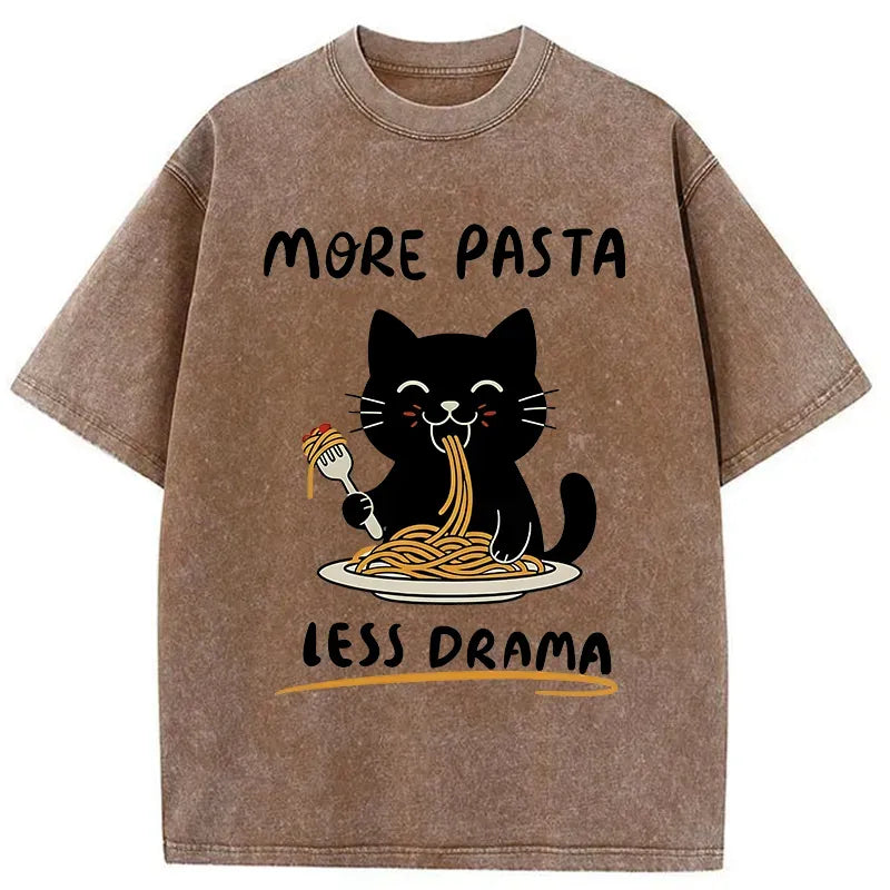 Washed Japanese Cat T-Shirt for Streetwear