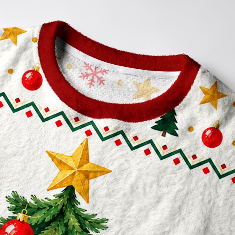 Kyoto-Lion Cat Hiding In The Christmas Tree Christmas Ugly Sweatshirt