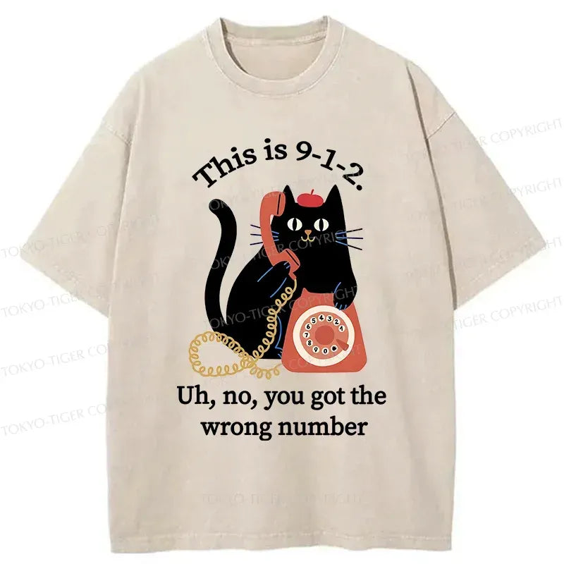 Kyoto-Lion Cat Makes A Phone Call Washed T-Shirt