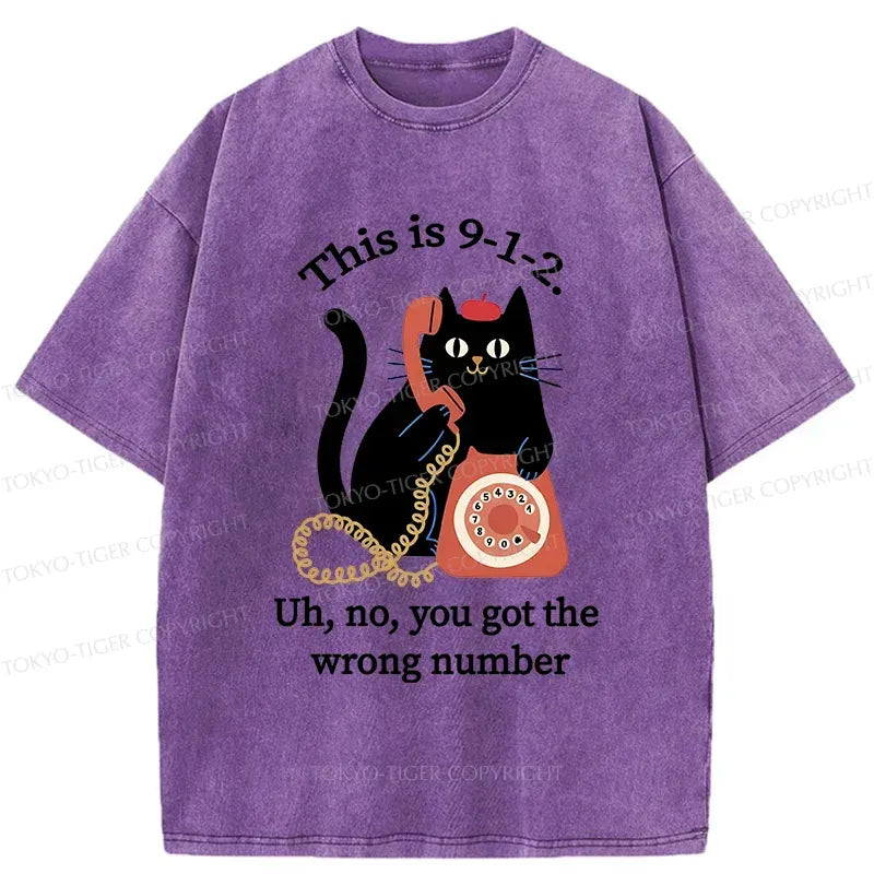 Kyoto-Lion Cat Makes A Phone Call Washed T-Shirt