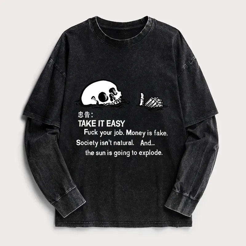 Japanese Vintage Skeleton T-Shirt for Men