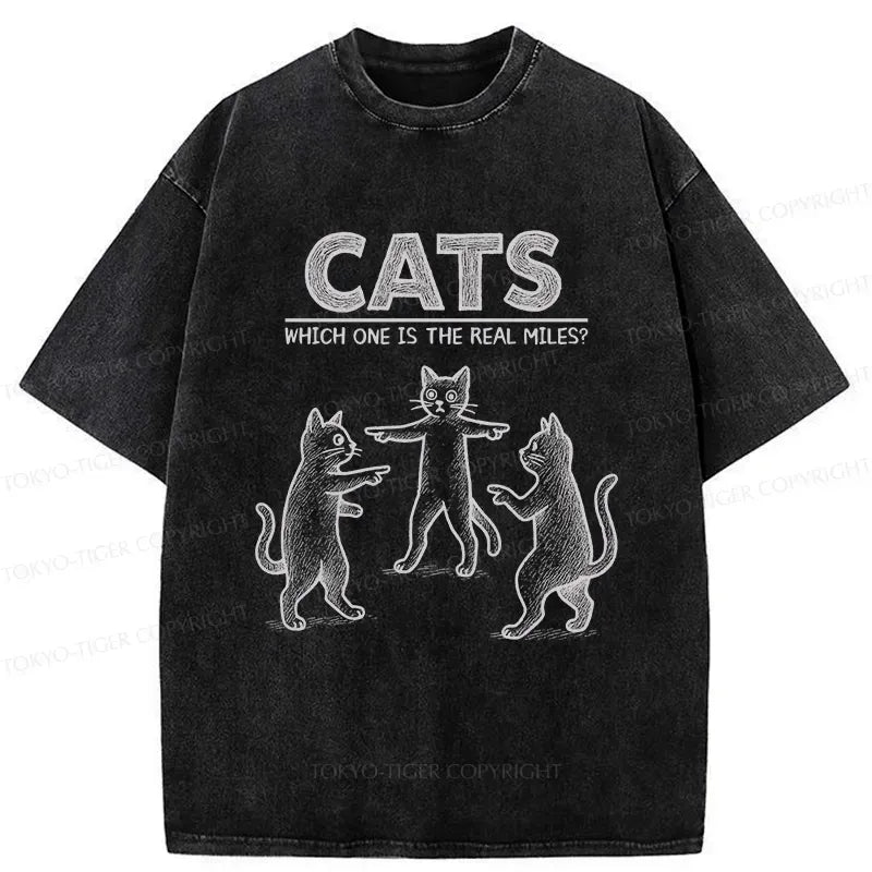 Kyoto-Lion Which One Is The Real Miles? Washed T-Shirt