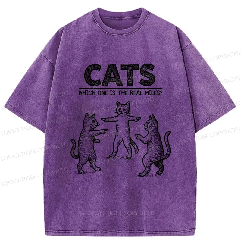 Kyoto-Lion Which One Is The Real Miles? Washed T-Shirt