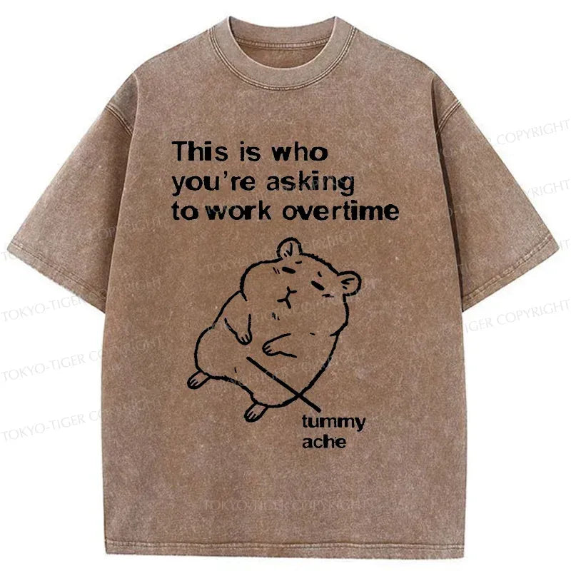 Overworked Hamster Washed T-Shirt for Daily Wear