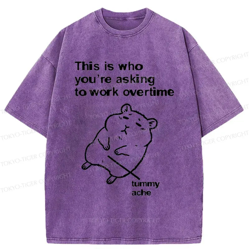Overworked Hamster Washed T-Shirt for Daily Wear