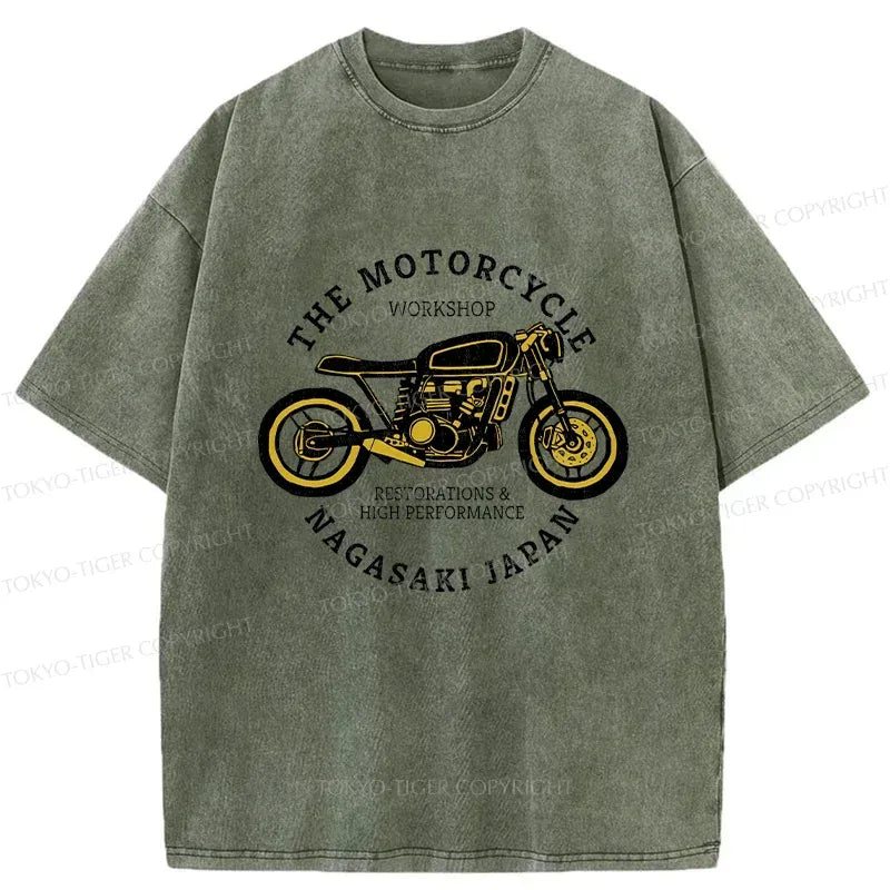 vintage japanese motorcycle washed t-shirt