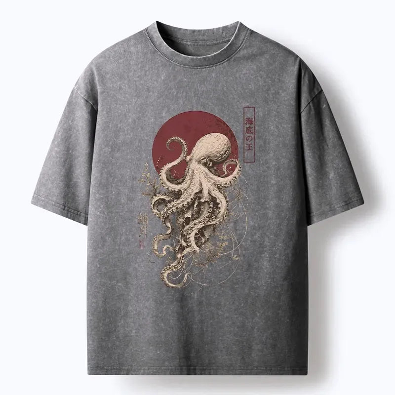 vintage washed octopus t-shirt on sale