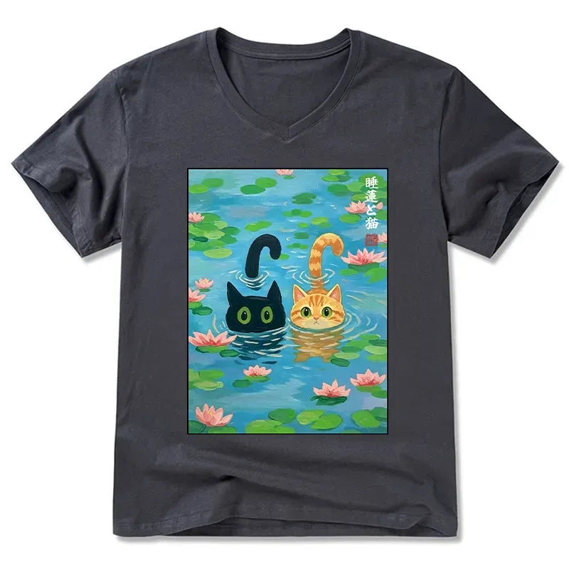 Kyoto Lion Cats Lotus Pond Limited Edition Tee